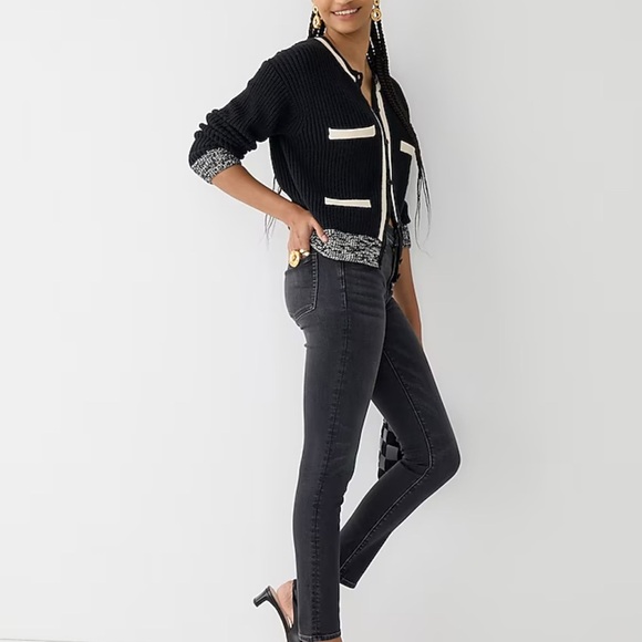 NEW J.Crew Black High-rise Tooth Pick Denim Jeans Sz 28P - Picture 3 of 12